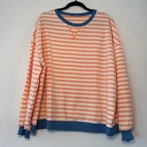 Striped Orange and Blue Sweatshirt
